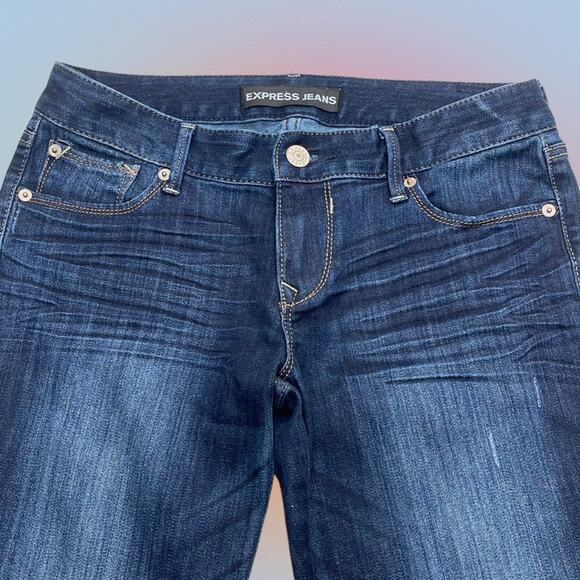 EXPRESS Women’s 6 ZIPPER ANKLE LEGGING Blue Jeans - Picture 1 of 4